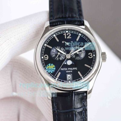 Swiss Patek Philippe Complications Annual Calendar 39 Blue Dial Moon Phase Clone Watch 
